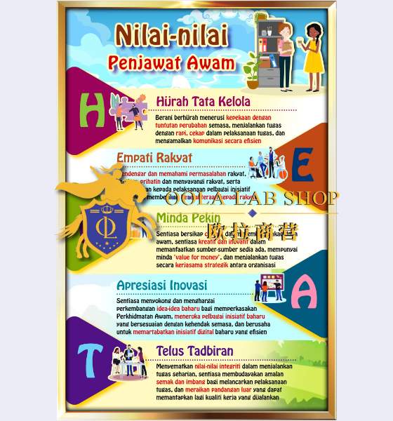 PAPAN NILAI-NILAI PENJAWAT AWAM – 24′ x 36′ ( 1 Keping )