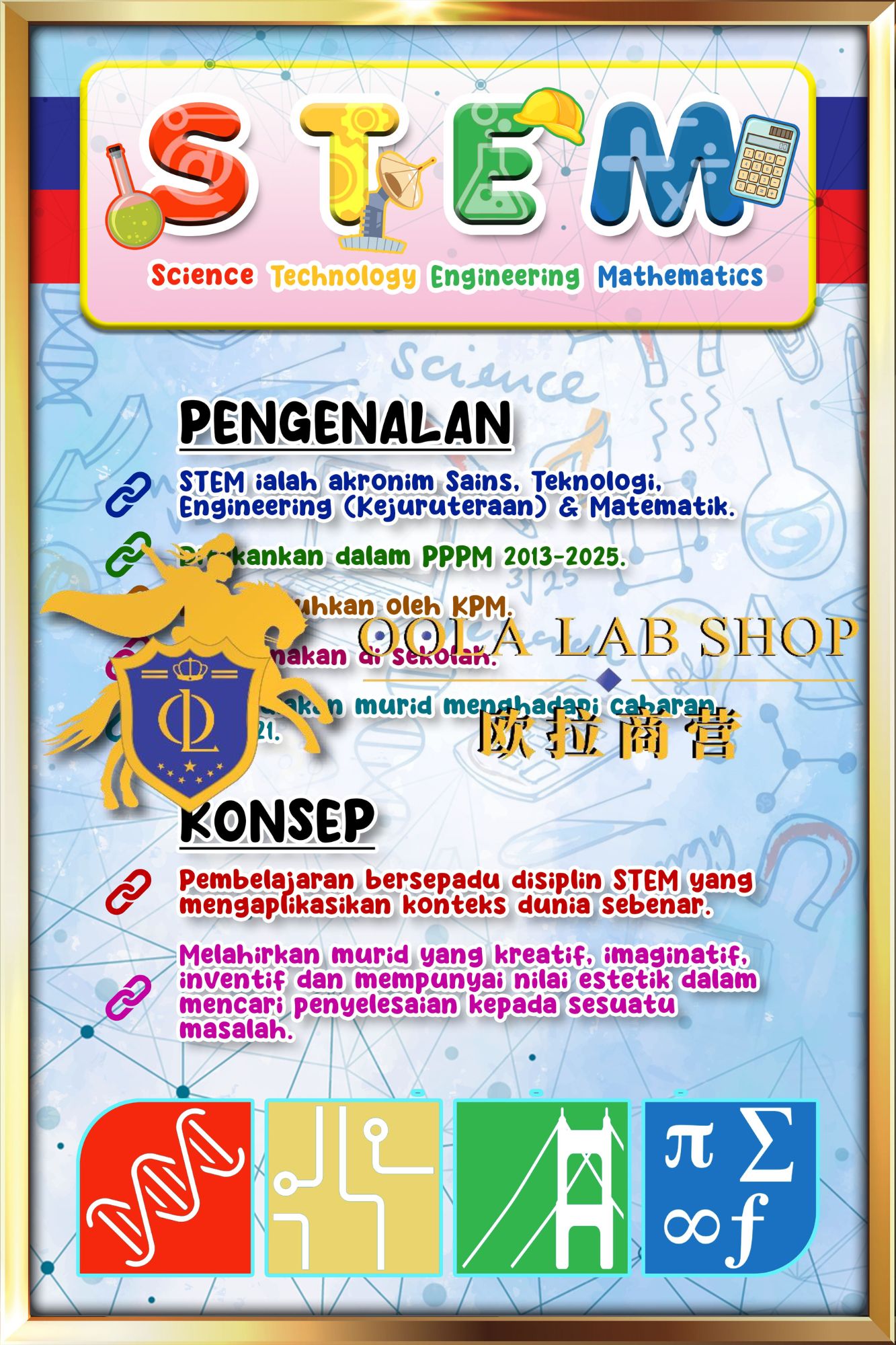 Papan STEM 12′ x 18′ ( 10 Keping )
