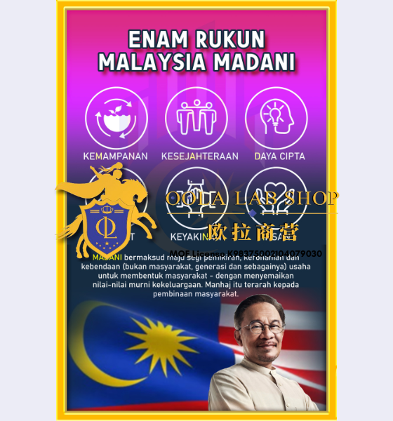 ENAM RUKUN WITH FRAME – 24′ x 36′ ( 1 Keping )