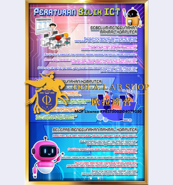PAPAN PERATURAN BILIK ICT – 24′ x 36′ ( 1 Keping )